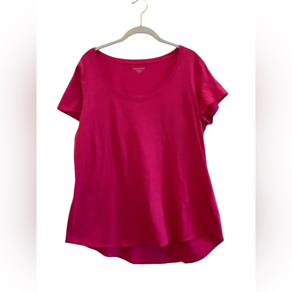 Eileen Fisher Tops - Eileen Fisher Organic Cotton Pink Scoop Neck Tee Tunic Top L Minimalist